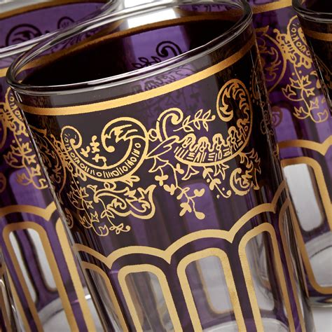 Moroccan Tea Glasses Multicoloured Gold Beautiful Classical Etsy Uk