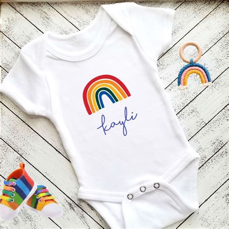Personalized Rainbow Baby Onesie Rainbow Baby T Rainbow Etsy Uk