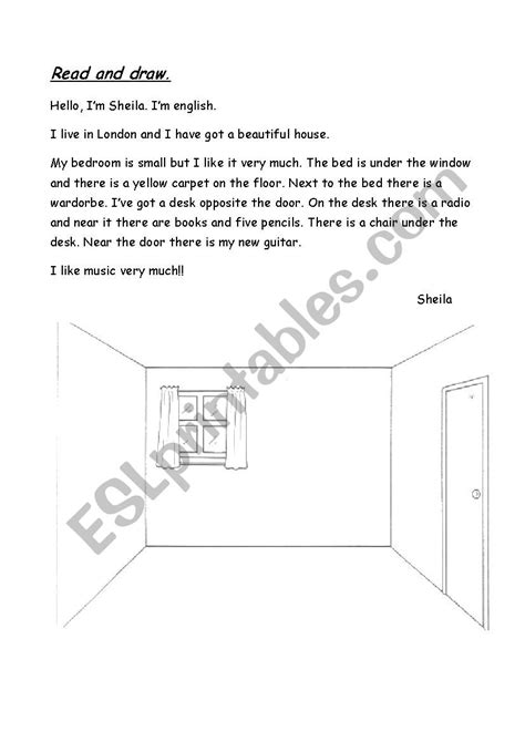 Read And Draw Esl Worksheet By Cri75