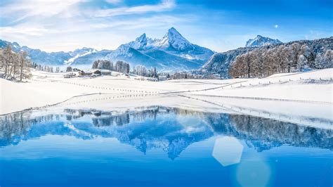 Desktop Wallpapers Winter Nature Mountains Lake Snow 2560x1440