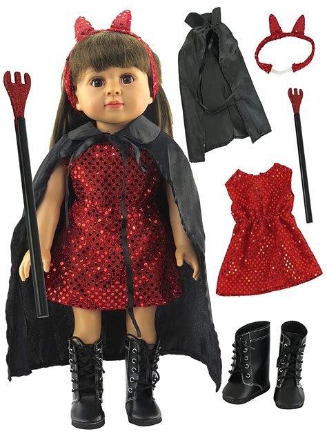 Little Devil Halloween Costume Compatible With 18 American Girl Dolls