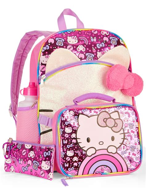 Hello Kitty Hello Kitty 5 Piece Backpack Set With Lunch Bag Walmart