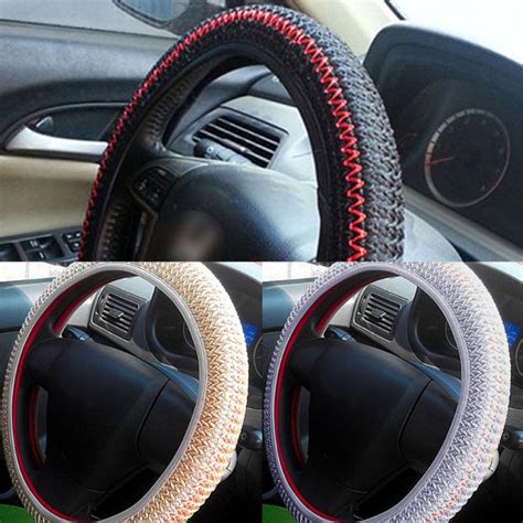 Check spelling or type a new query. DIY Comfortable Car Steering Wheel Cover Ice Silk Cool Summer Helper Diameter 38cm Car Covers ...