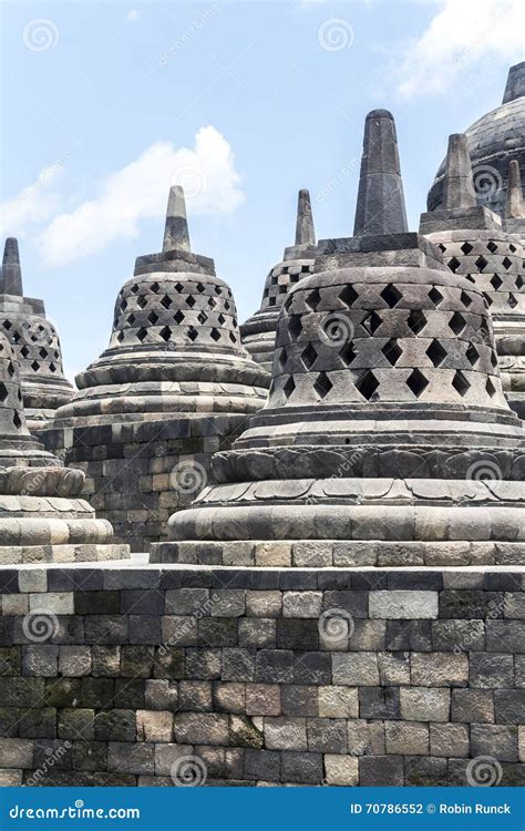 Ancient Stupas Inside Borobudur Temple Stock Photo Image Of Landmark