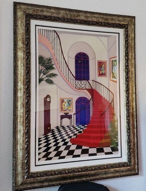 Fanch Francois Ledan Interior With Red Staircase Limited Edition