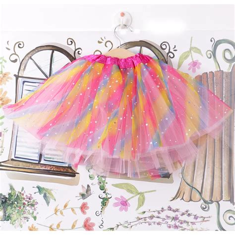 Baby Girl Clothes Kid Skirts Toddler Pettiskirt Rainbow Color Sequin