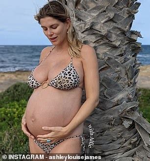 Pregnant Ashley James Flaunts Her Baby Bump In Black Bikini In Sweet