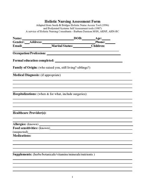 Printable Nursing Assessment Form Template Printable Form Templates And Letter