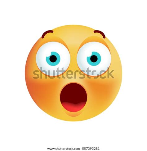 Cute Surprised Emoticon On White Background Stock Vector Royalty Free