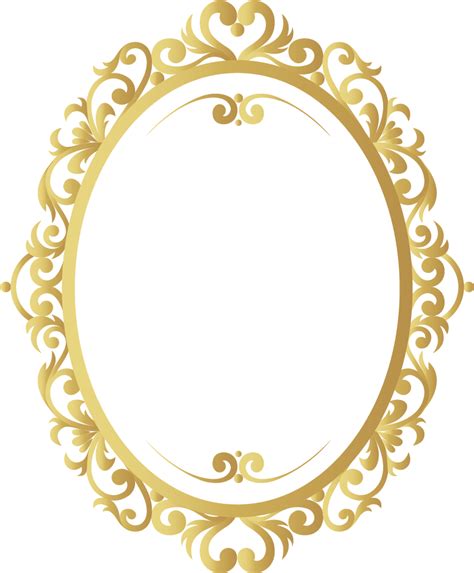 Vector Vintage Frame Gold Pattern Border Moldura Dourada Moldura Em
