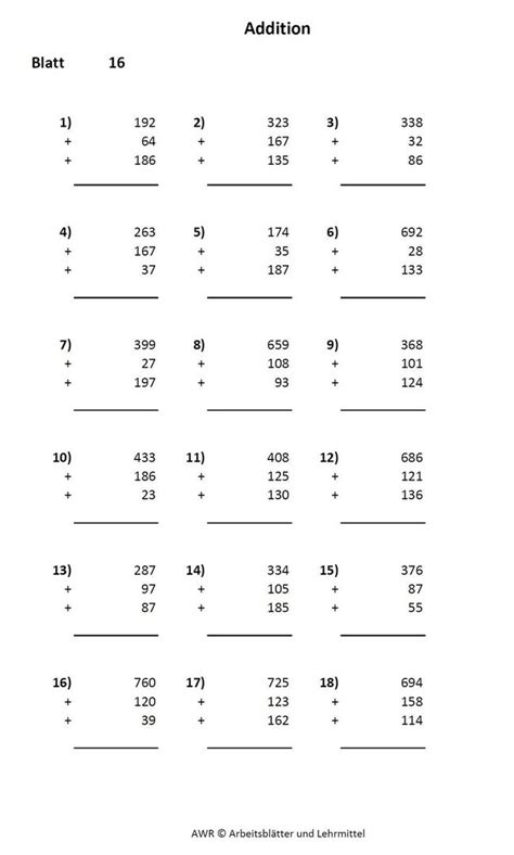 Die arbeitsblätter sind nach themen geordnet: 145 Mathematik - Arbeitsblätter 3.Klasse