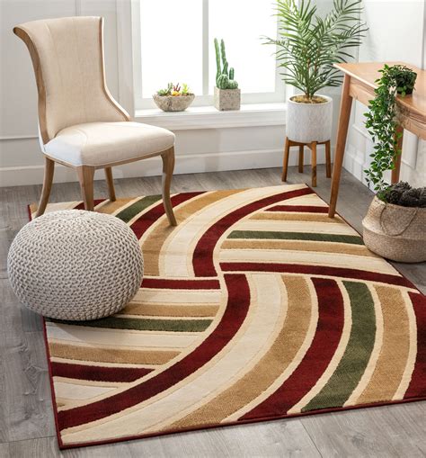 Volley Multi Color Geometric Circles Modern Area Rug