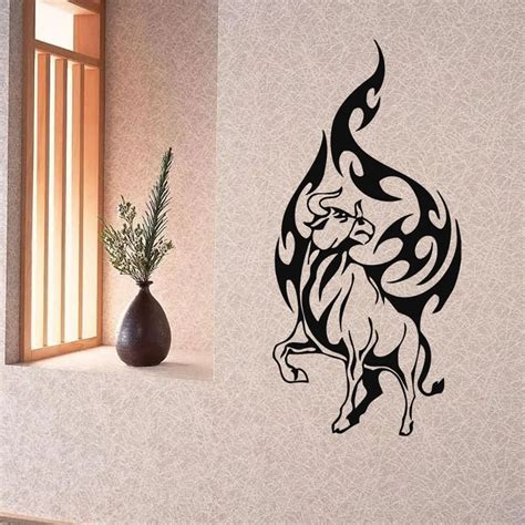 Wall Vinyl Sticker Decals Art Mural Decor Animals Tribal Bull Ox In