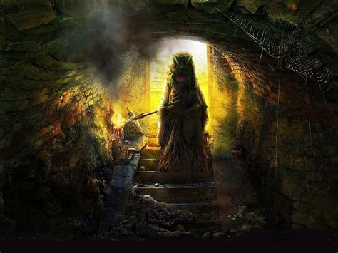 Monster In Cave Painting Fantasy Art Dark Fantasy Hd Wallpaper