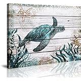 Amazon Com Bathroom Decor Sea Turtle Canvas Wall Art Ocean Beach Coast