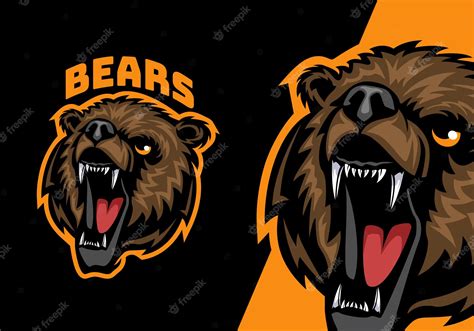 Premium Vector Grizzly Bear Head Mascot Logo