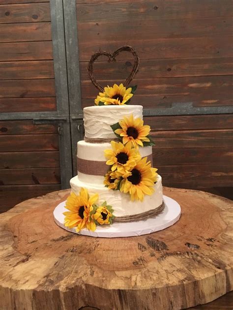 Sunflower Wedding Cakes Always Bring A Smile To Our Face Rustic