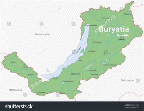 Map Buryatia Republic Russia Stock Vector Royalty Free 186481283