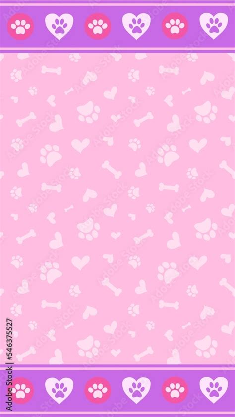 Paw Patrol Pattern Pink Purple Mobile Background Wallpaper Stock