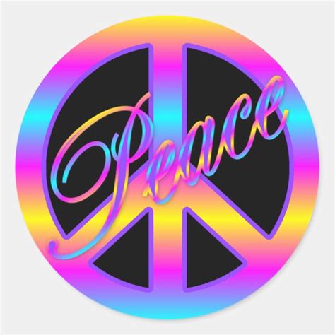 Colourful Peace Sign Stickers Uk