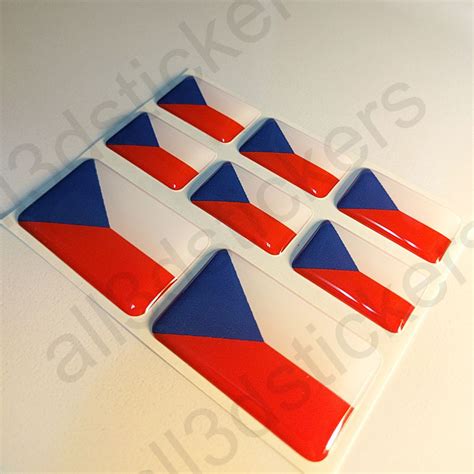 Die charm flagge tschechei mit roter, weißer und blauer kaltemailleeinlage. Kfz-Aufkleber Tschechien 3D Flagge Fahne (gedomt) epoxy resin