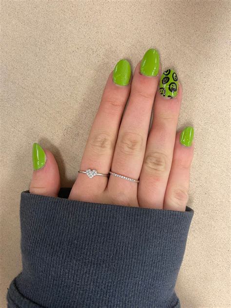 Neon Green Nails Lime Green Nails With Smiley Face Design Vibrant Guide