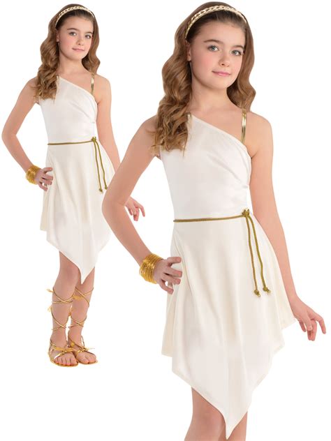 Girls Greek Goddess Costume Roman Toga Fancy Dress Greek Book Week Day