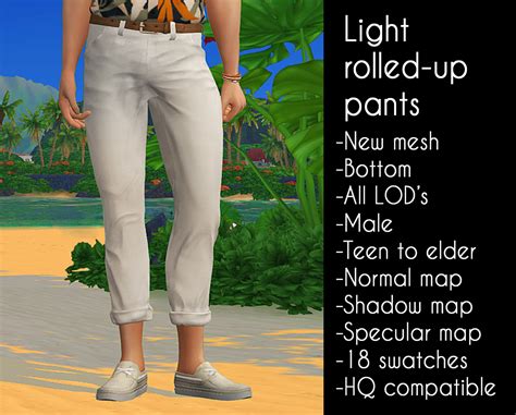 Sims 4 Cc Light Rolled Up Pants