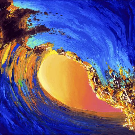 Wave Painting Aw 24 Thomas Deir Honolulu Hi Artist