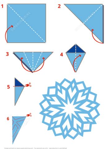 Paper and a pair of scissors. Origami Snowflake Instructions | Free Printable Papercraft ...
