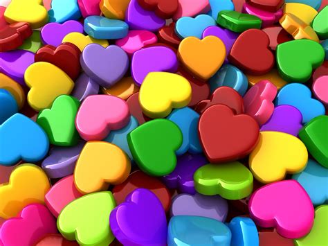 Fondos De Pantalla Corazones De Amor Coloridos Imagen 3d 3840x2160 Uhd