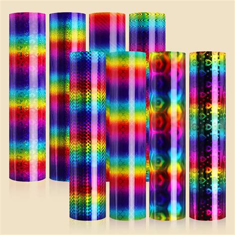 Holographic Rainbow Adhesive Vinyl Roll Permanent Vinyl For Cups