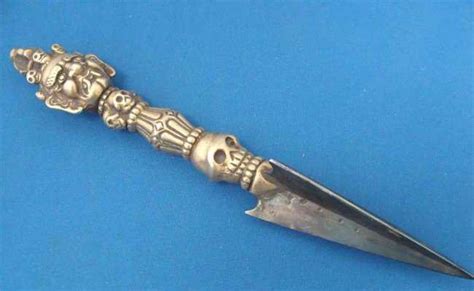 Antique Tibetan Nepal Ceremonial Bronze Phurba Dagger