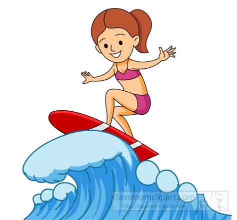 Hawaiian Surfer Girl Clip Art