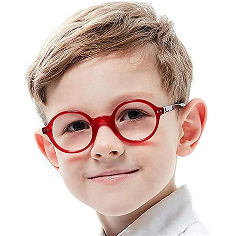 Kids Children Teens Glasses Smart Cute Looks Red Round Eyewear Frame