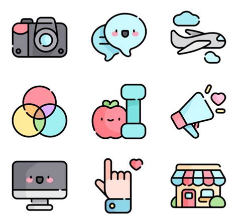 Kawaii Icon Style Lineal Color 24936 Vector Icons Available In Svg