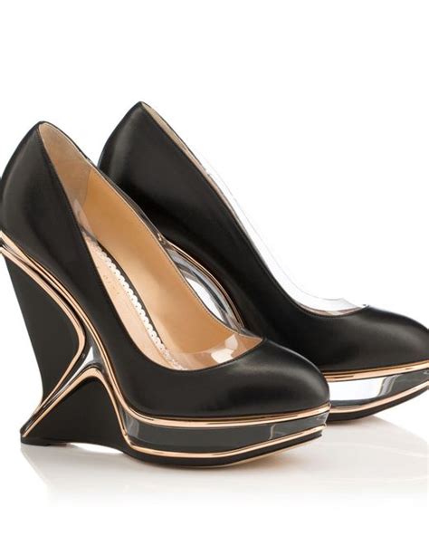 Charlotte Olympia Leather Zaha Hadid Shoe In Black Lyst