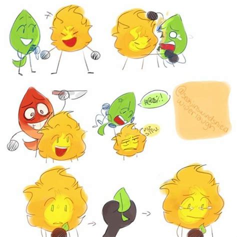 Fiery And Leafy Bfdi Bfb Animated Drawings Cute Art Ship Art
