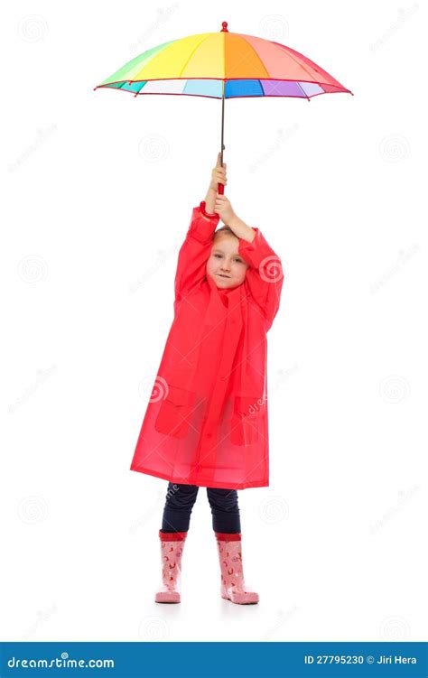 Petite Fille Avec Le Parapluie Photo Stock Image Du Blond Mode