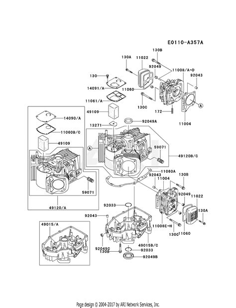 Kawasaki Fh500v Bs14 4 Stroke Engine Fh500v Parts Diagram For Cylinder