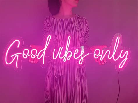 Good Vibes Only Neon Signgood Vibes Only Sign Pinkneon Sign Etsy