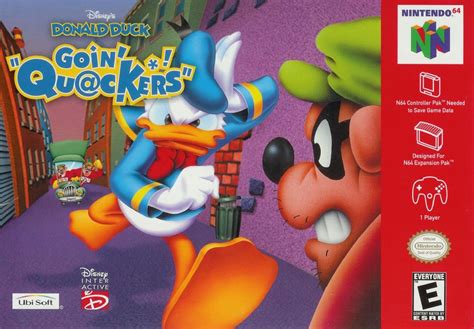 Disneys Donald Duck Goin Quackers 2000 Nintendo 64 Box Cover Art