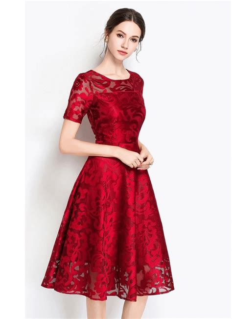 Stacy Red Lace Vintage Evening Dress Vintage Clothing Online 1950s Glam