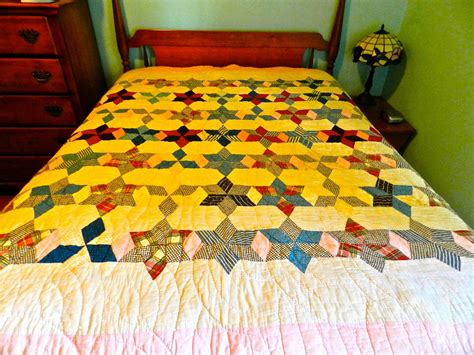 Vintage Quilt Hand Pieced Quilted Antique Star Of David Etsy