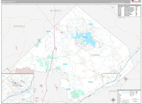 Comal County, TX Wall Map Premium Style by MarketMAPS - MapSales