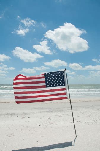 American Flag At The Beach Stock Photo Download Image Now Istock