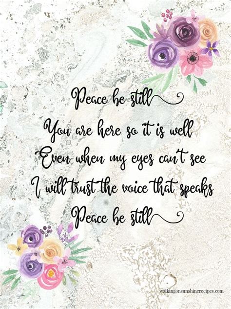 Peace Be Still Free Printable Words Of Comfort For Inspiration In