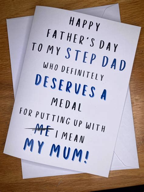 funny step dad fathers day card funny step dad fathers day etsy