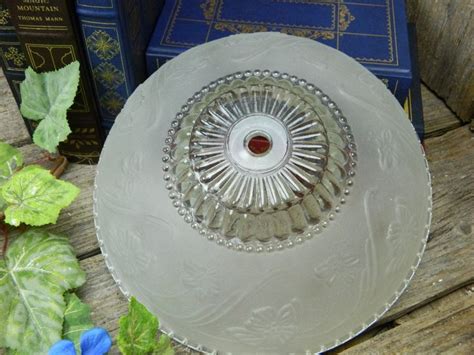 Beautiful Art Deco Frosted Glass Ceiling Light Shade Etsy Glass