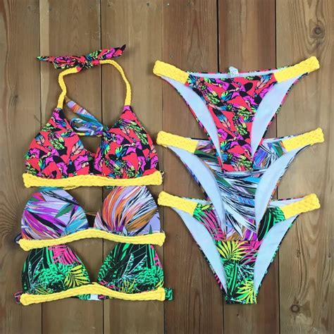 Buy 2018 Sexy Flora Bikinis Set Women Swimwear High